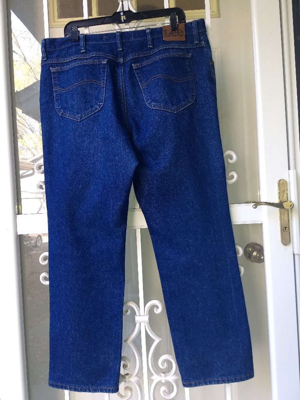Lee Men's Regular Fit Blue Denim Jeans Straight Leg Mid Rise 5-Pocket